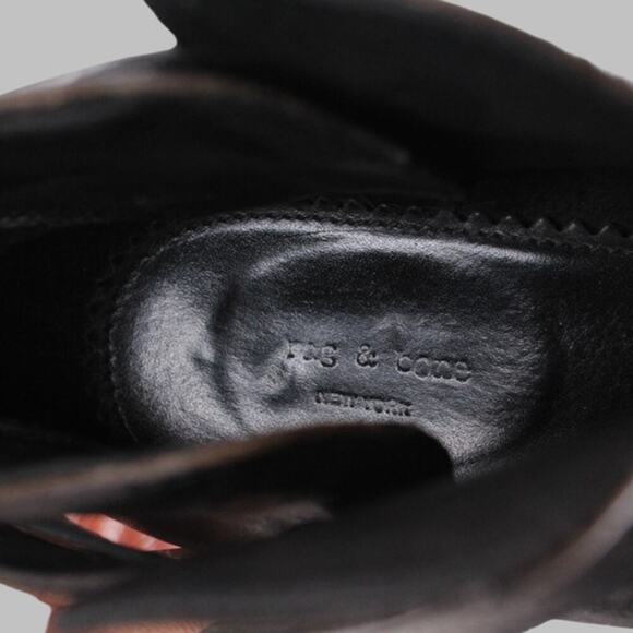 RAG & BONE New York Harrow Leather Ankle Boot 3.5" Block Heel Sz. 37.5 - Picture 13 of 14